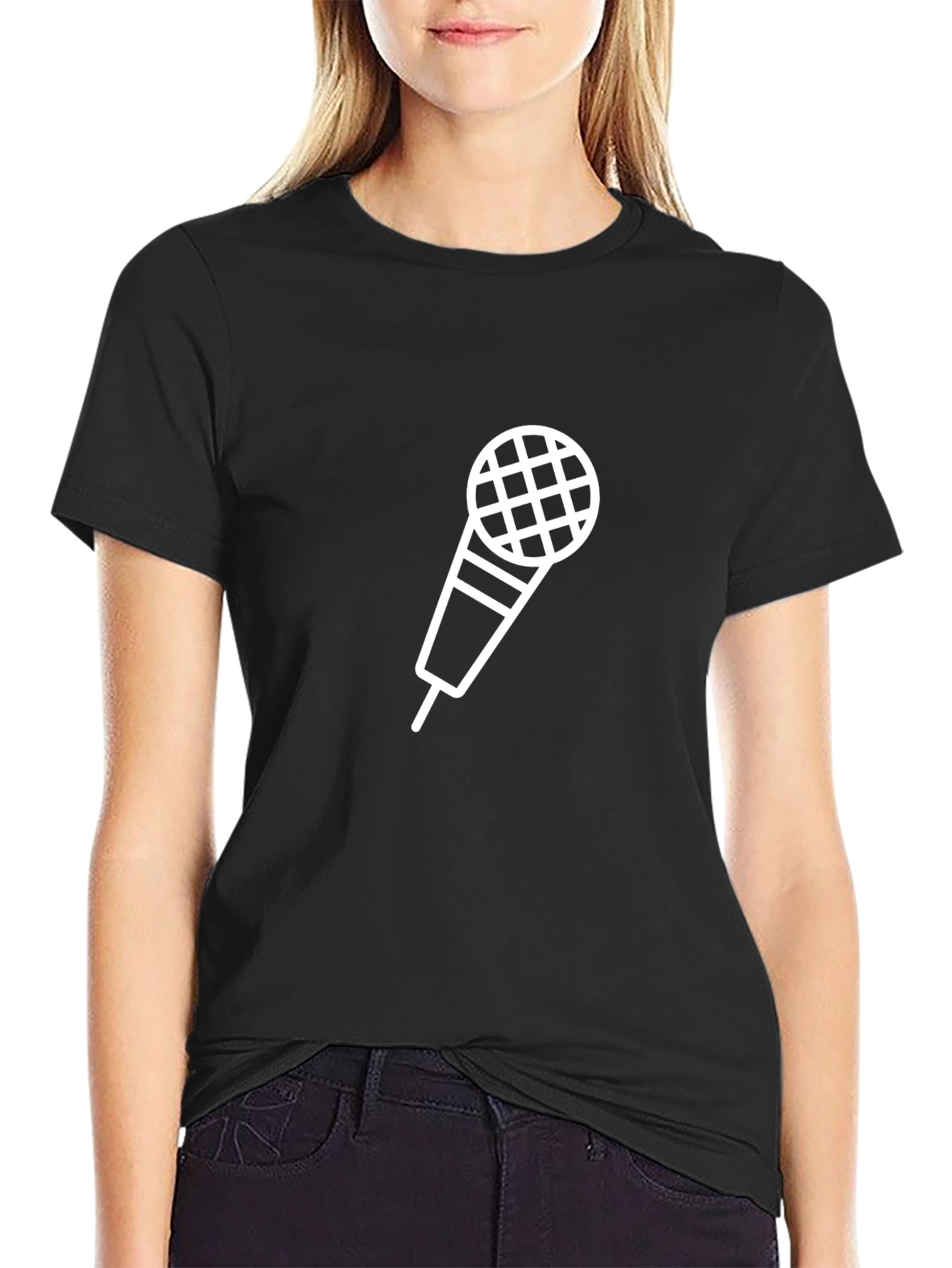 Microphone Graphic T-Shirt - Black