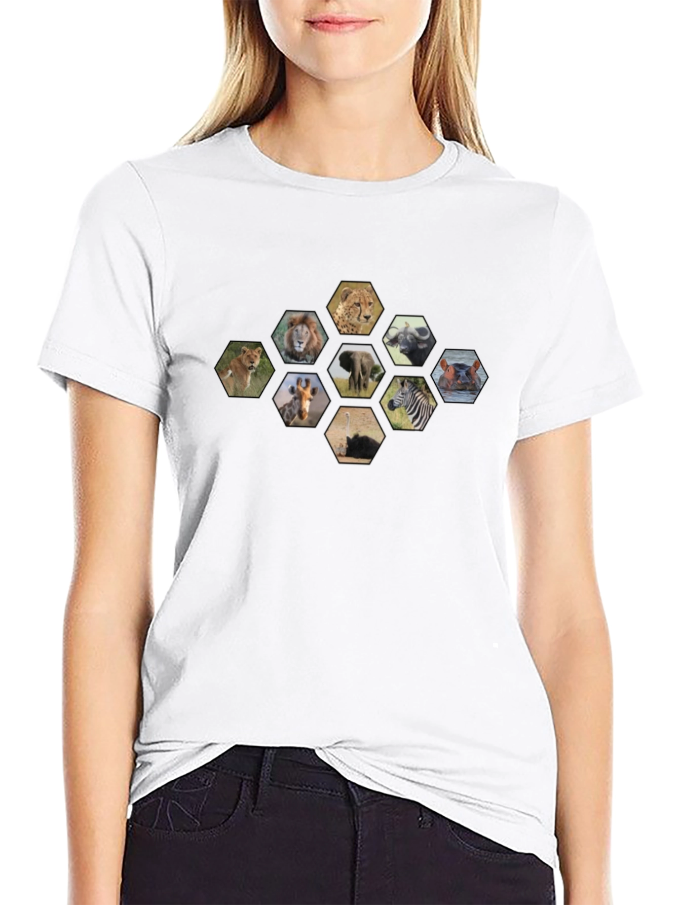 Safari Animals Hexagon T-Shirt