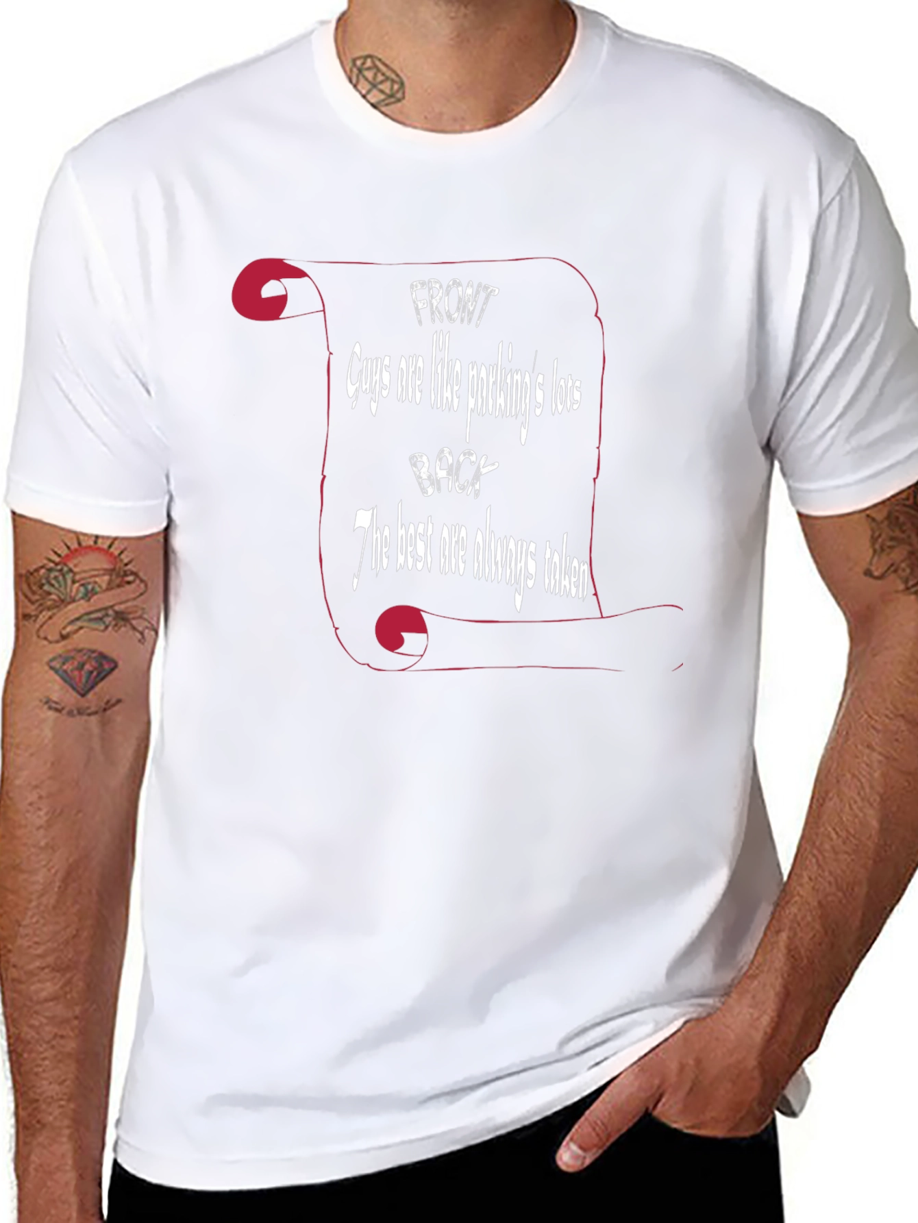 Funny Mens T-Shirt - Guys Are Like Parking Lots