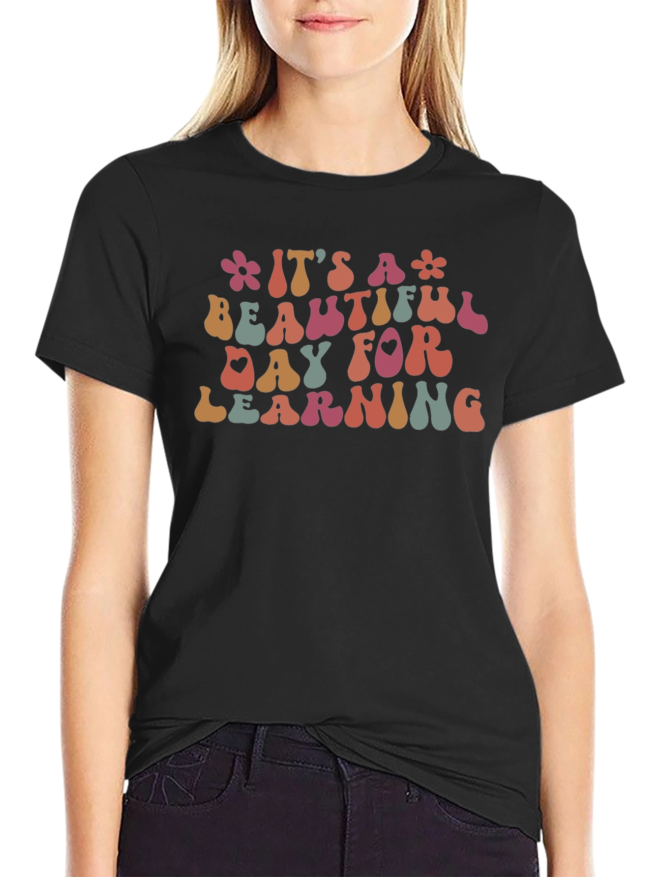 Its a Beautiful Day for Learning Black T-Shirt