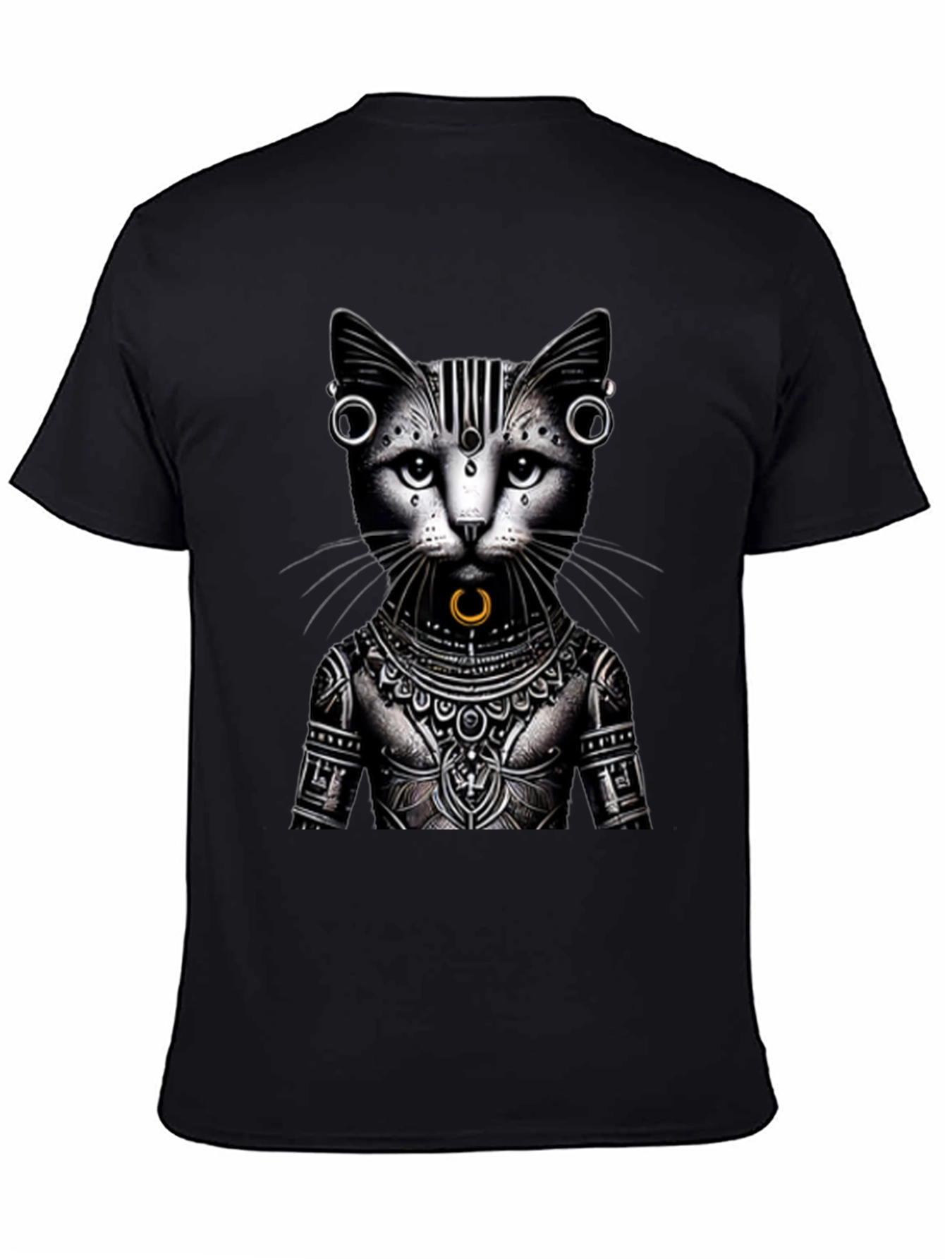 Tattooed Cat Graphic T-Shirt - Unique Design