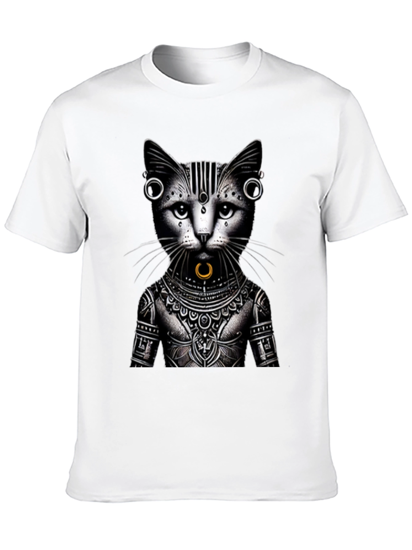 Tattooed Cat Graphic T-Shirt - Unique Design