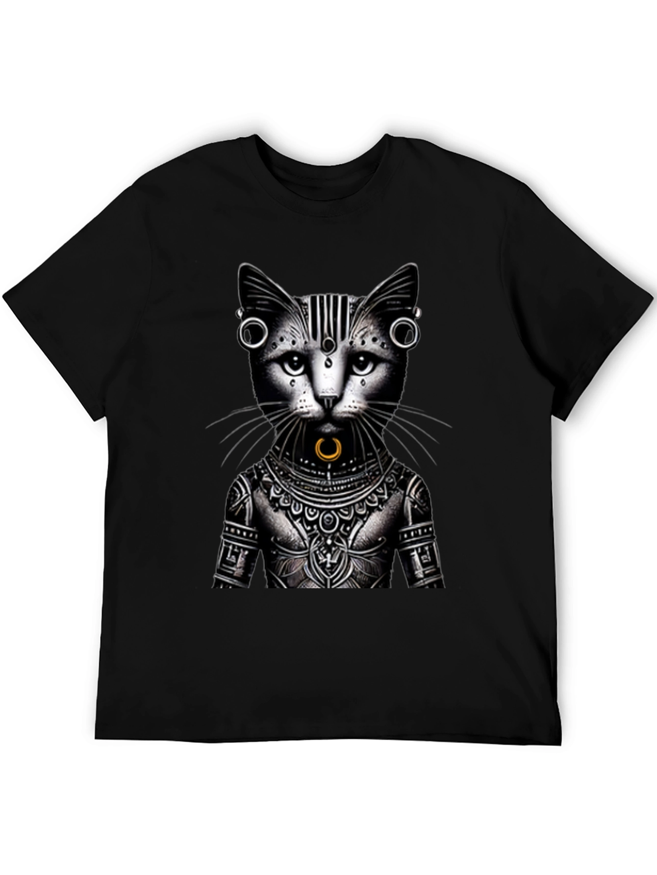 Tattooed Cat Graphic T-Shirt - Unique Design