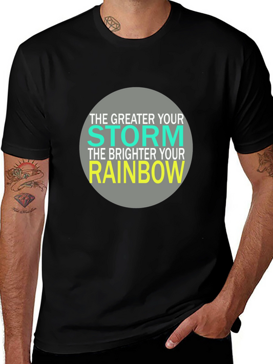 Inspirational Storm Rainbow Graphic T-Shirt