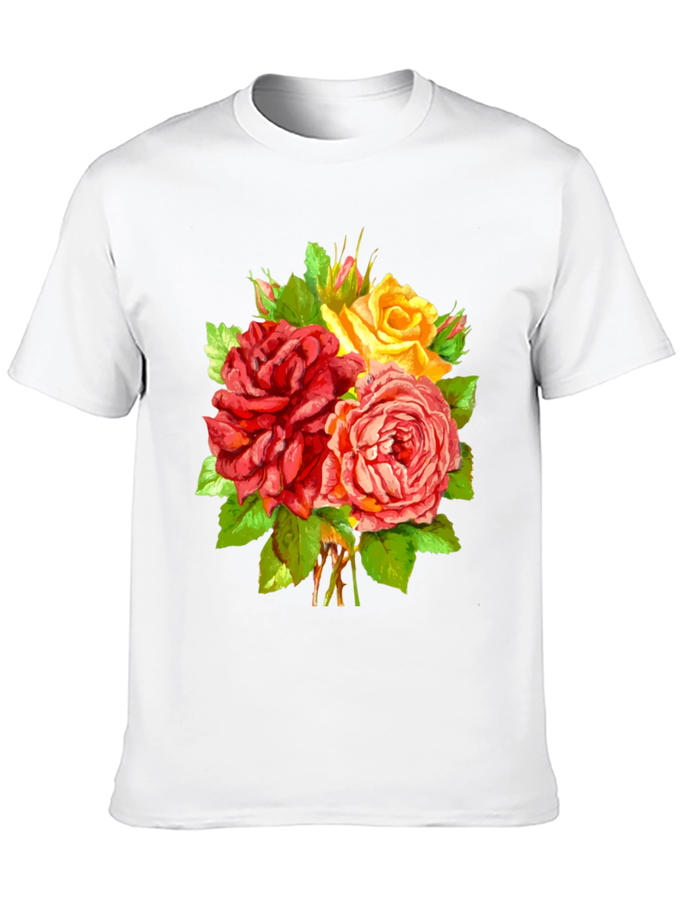 Floral Roses T-Shirt - Stylish Graphic Tee