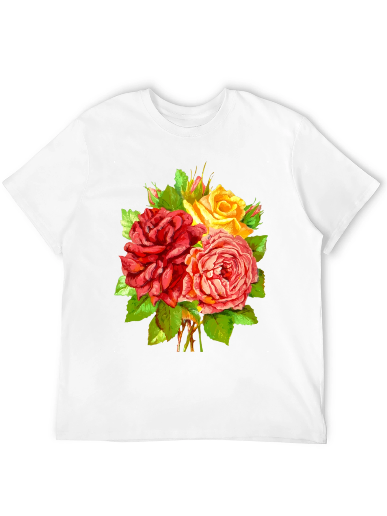 Floral Roses T-Shirt - Stylish Graphic Tee
