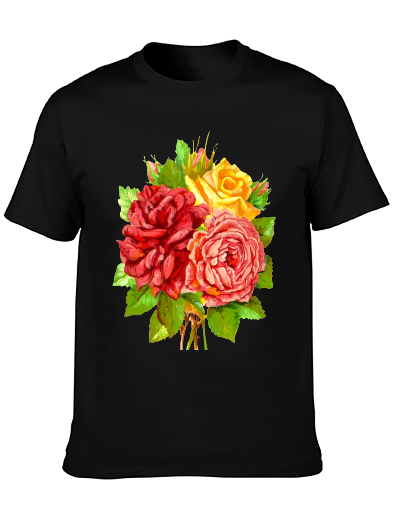 Floral Roses T-Shirt - Stylish Graphic Tee