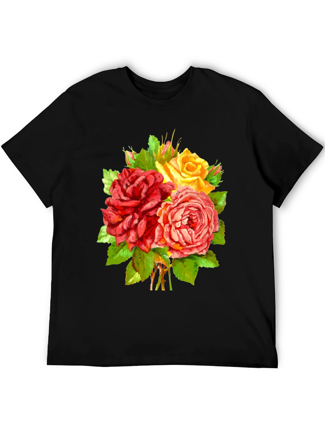 Floral Roses T-Shirt - Stylish Graphic Tee