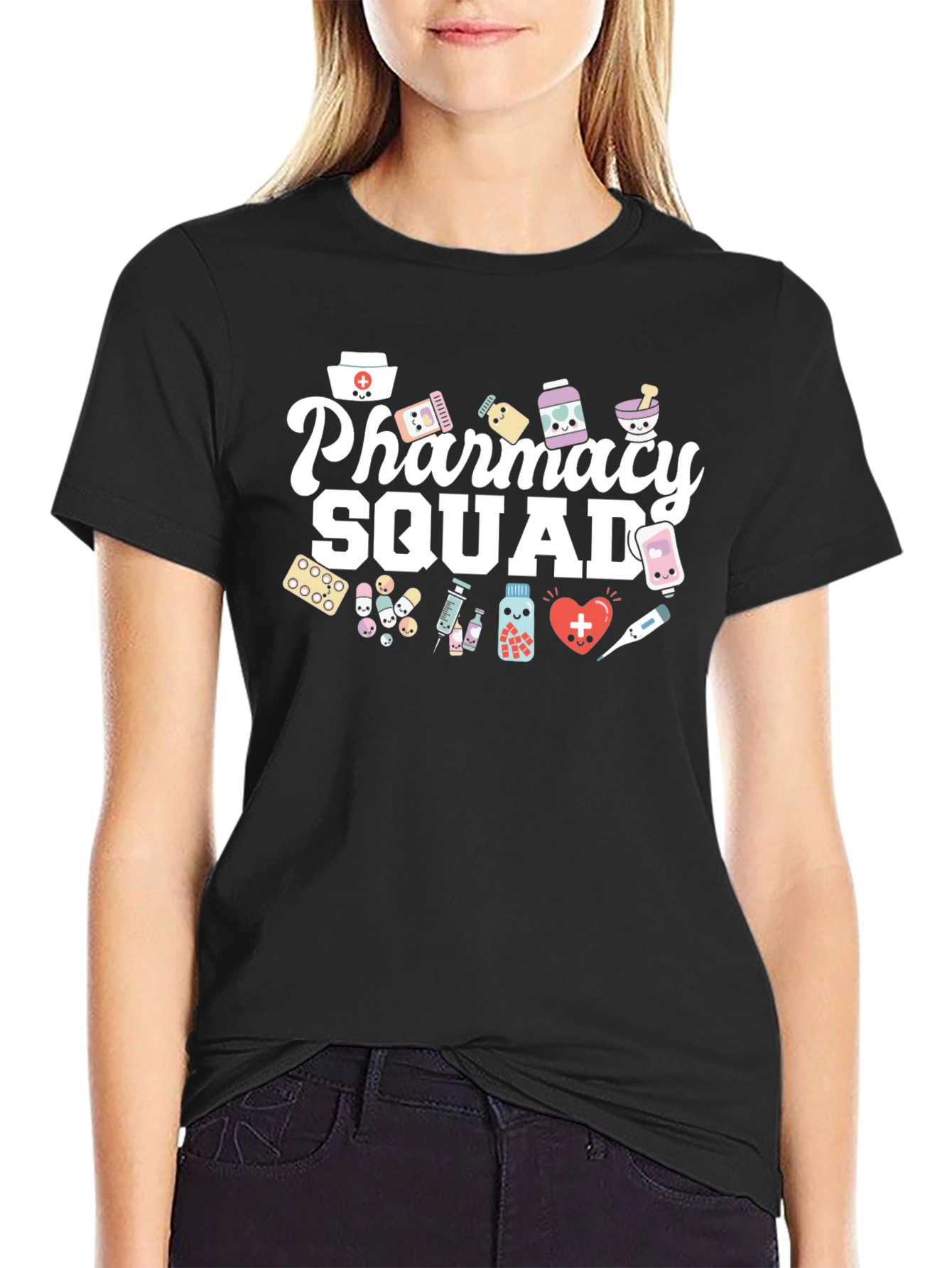 Pharmacy Squad T-Shirt - Black Graphic Tee