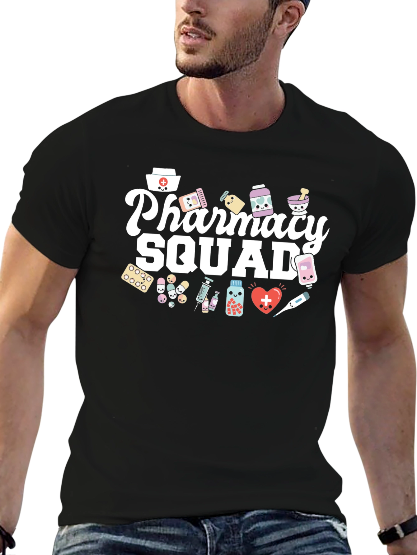 Pharmacy Squad T-Shirt - Black Graphic Tee