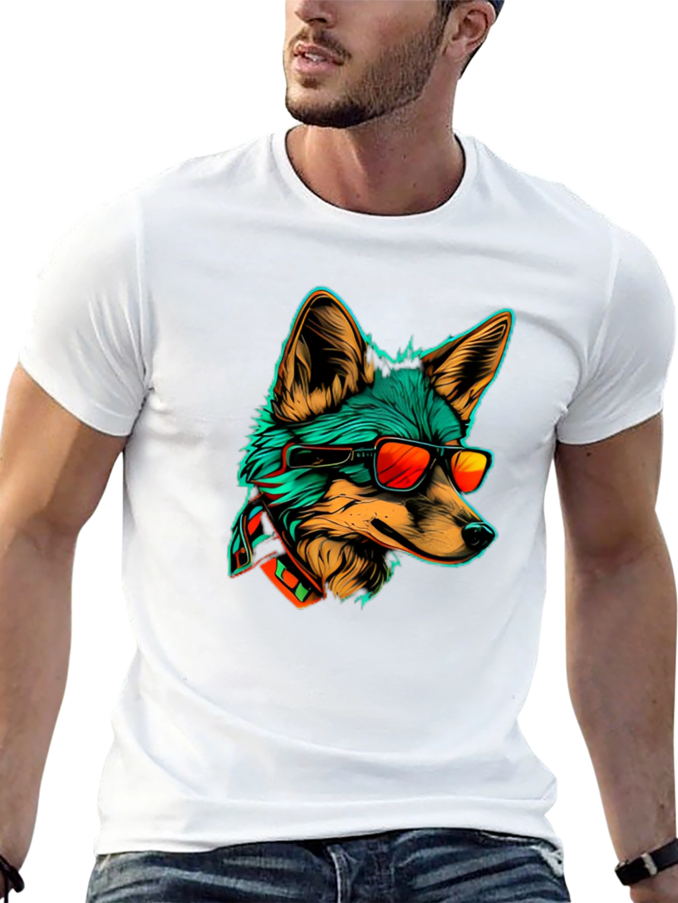 Cool Fox Graphic Tee - Stylish Animal Print T-Shirt