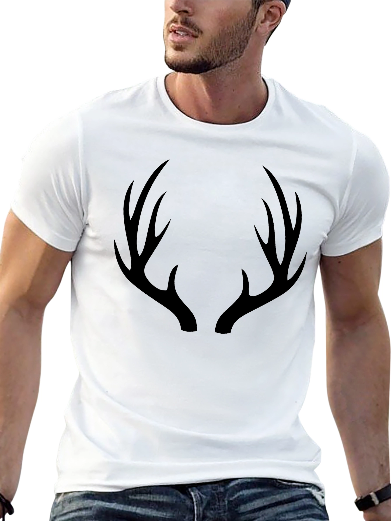 Antler Graphic T-Shirt - Mens Black Tee