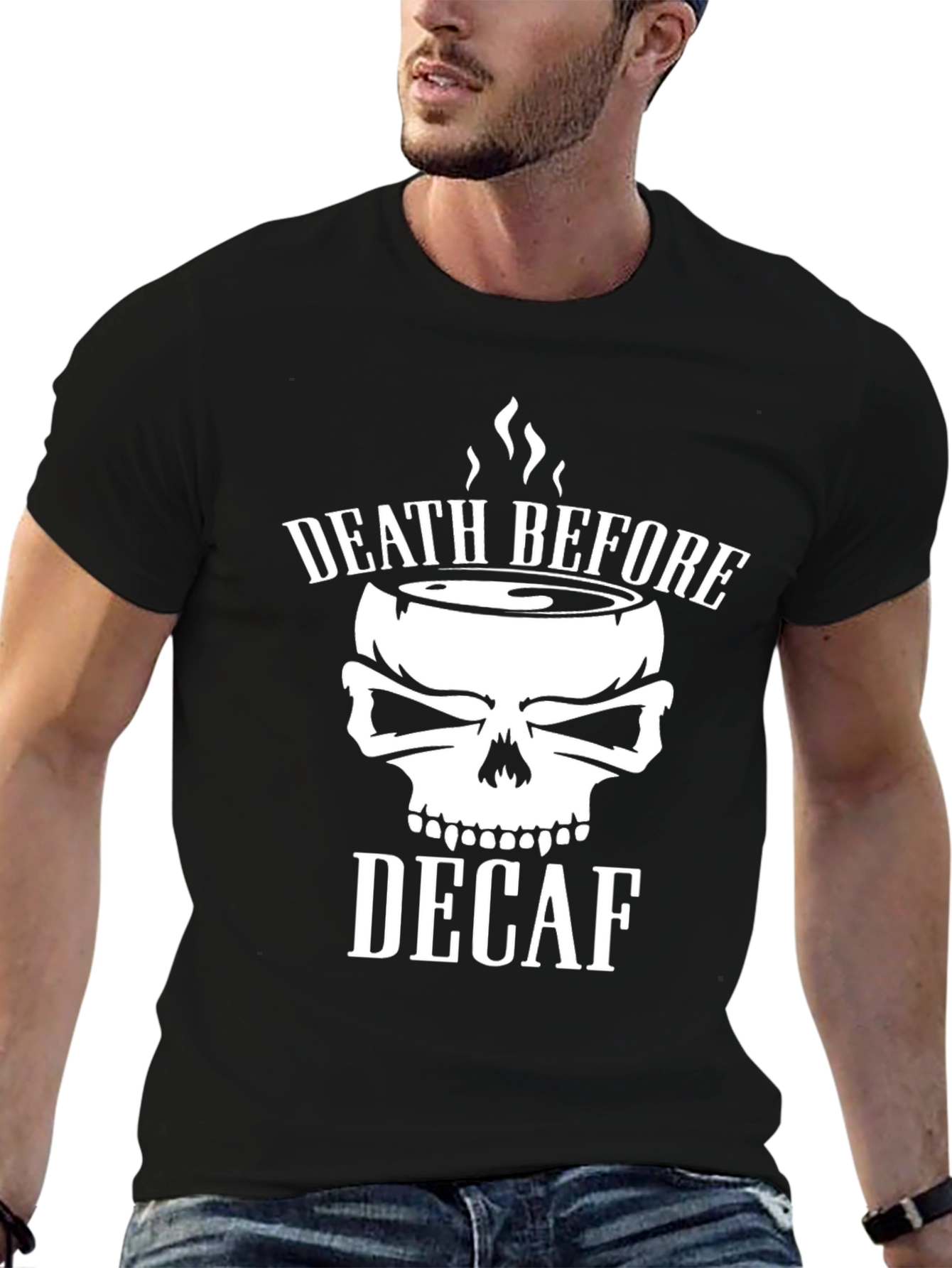 Death Before Decaf Graphic T-Shirt