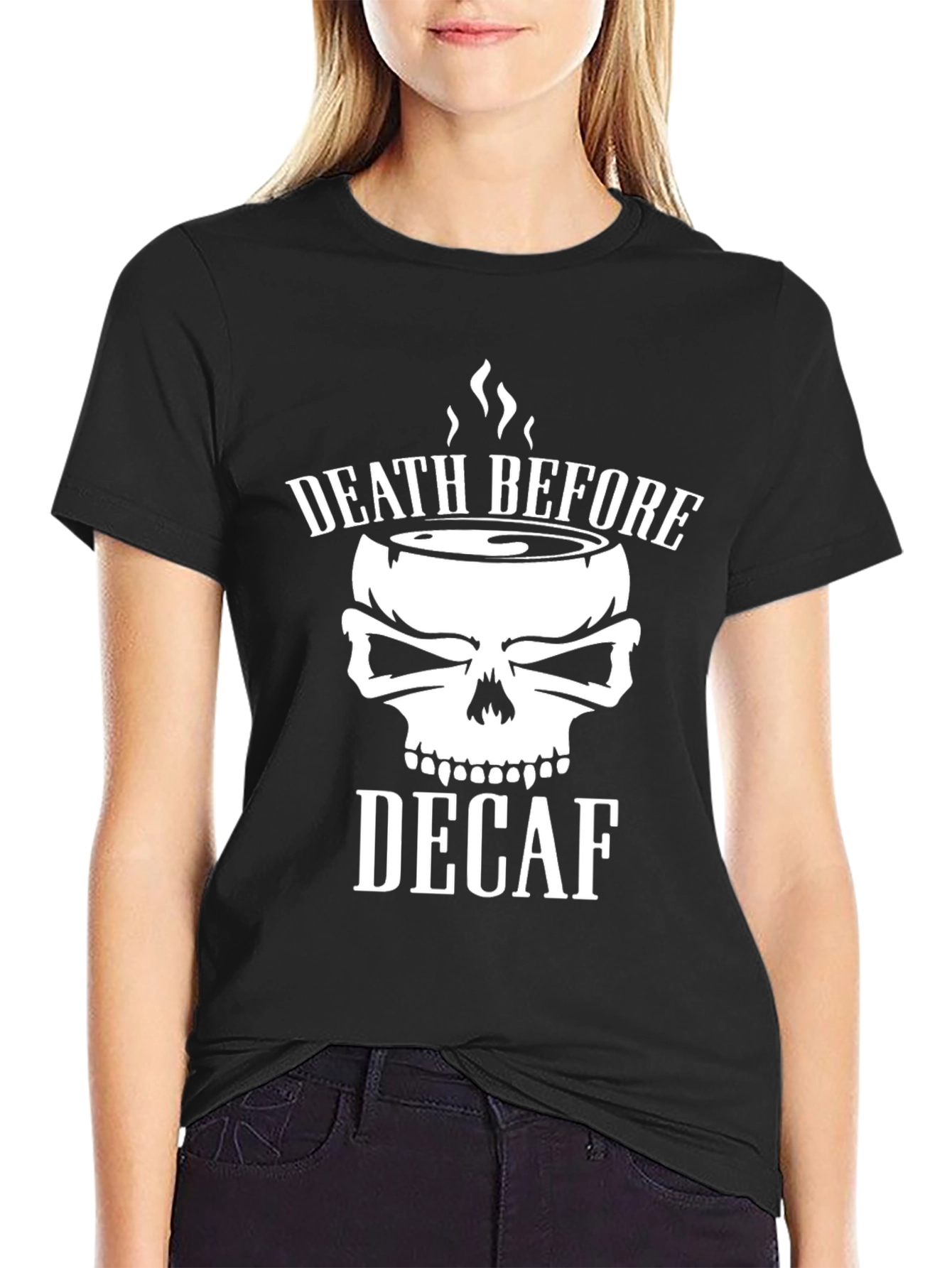 Death Before Decaf Graphic T-Shirt