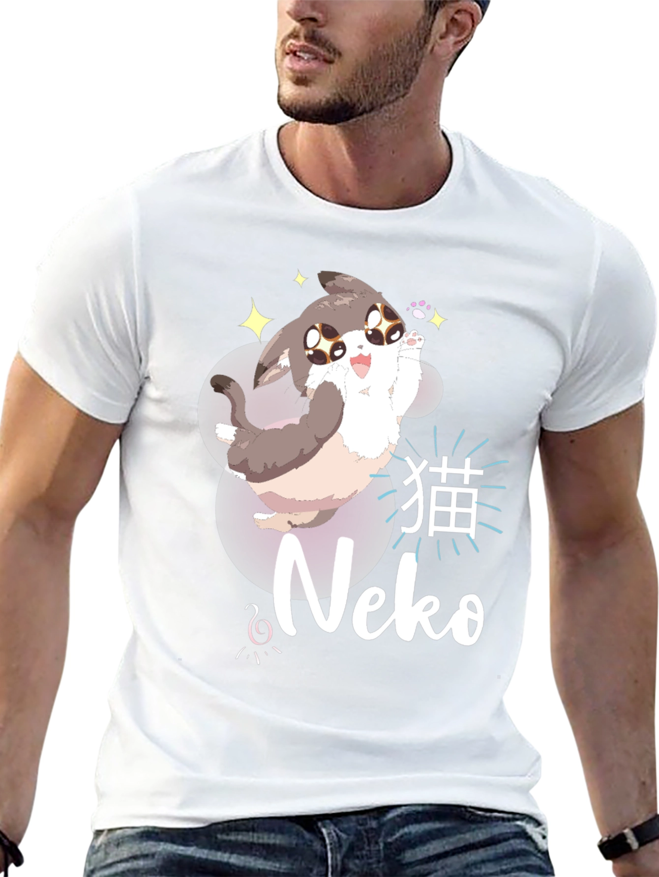 Kawaii Neko Anime Style T-Shirt