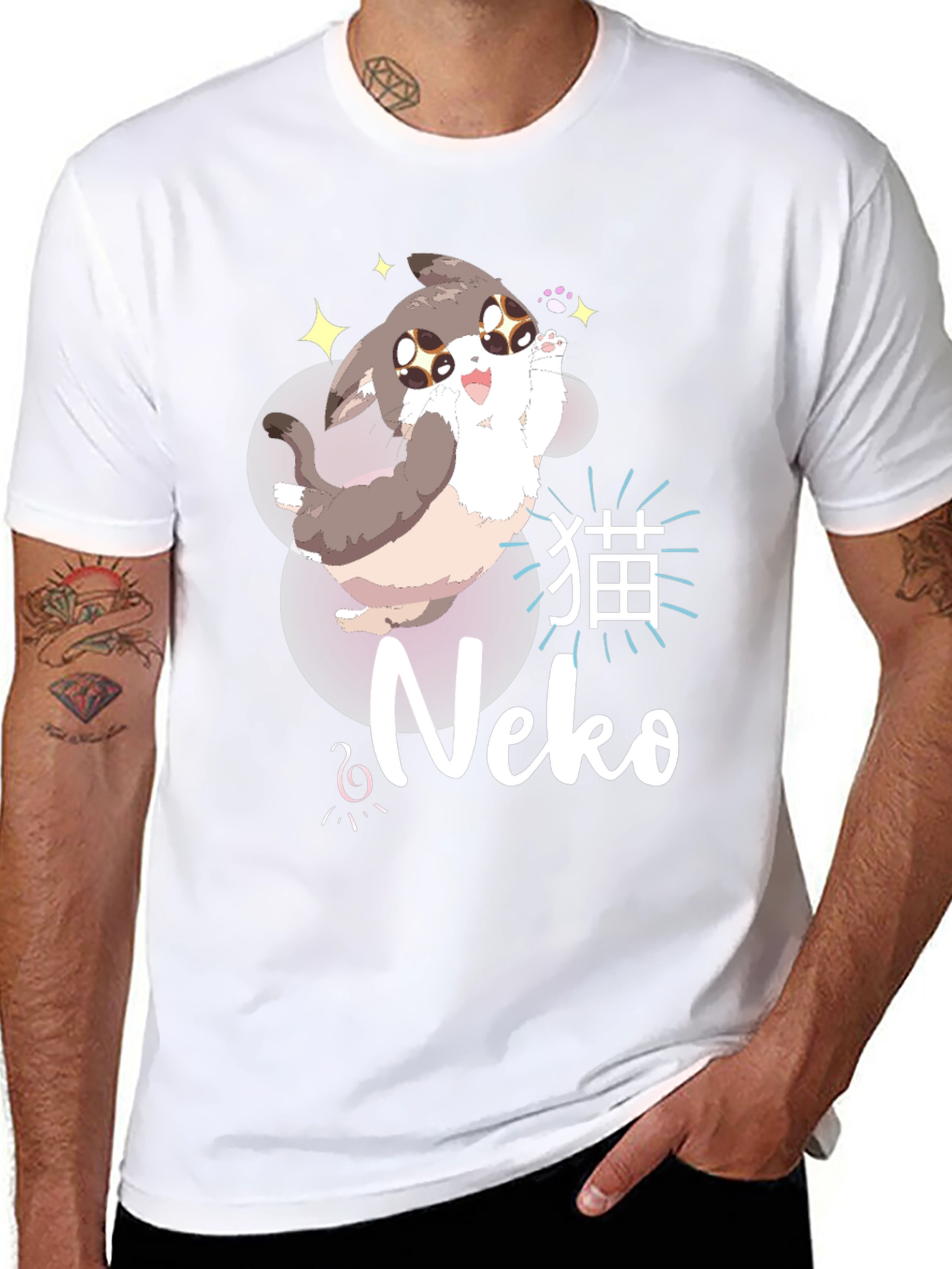 Kawaii Neko Anime Style T-Shirt