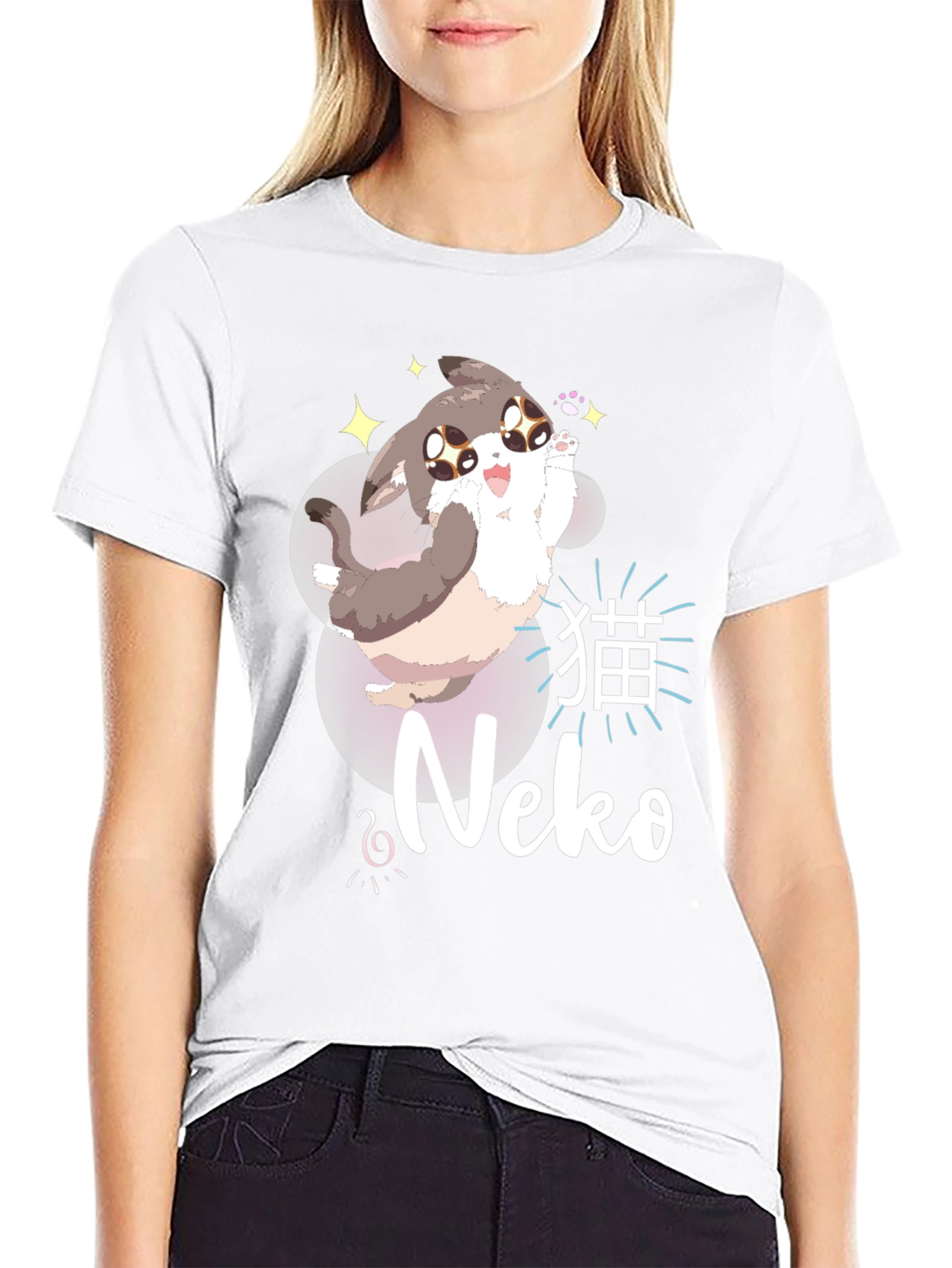 Kawaii Neko Anime Style T-Shirt