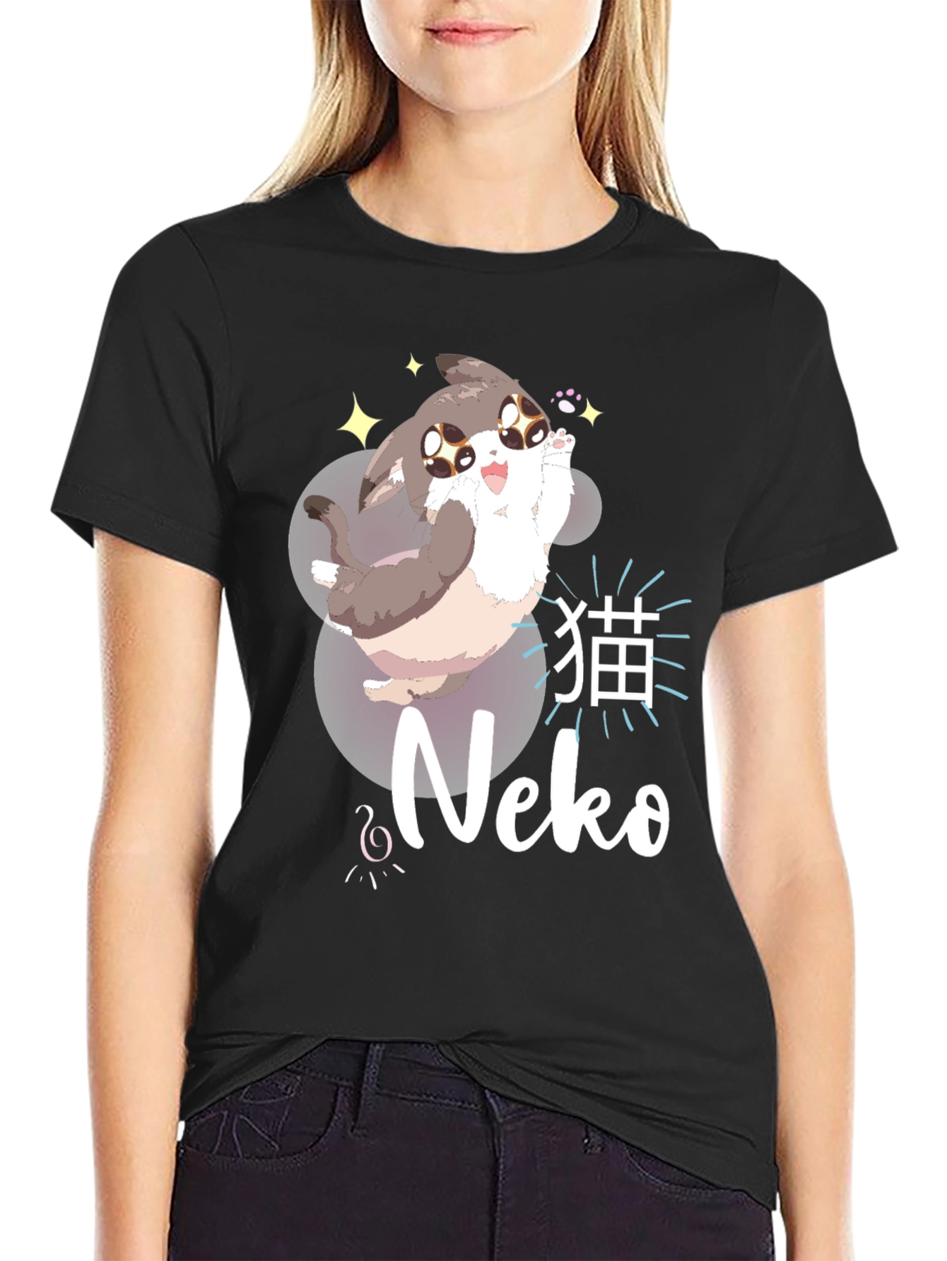Kawaii Neko Anime Style T-Shirt