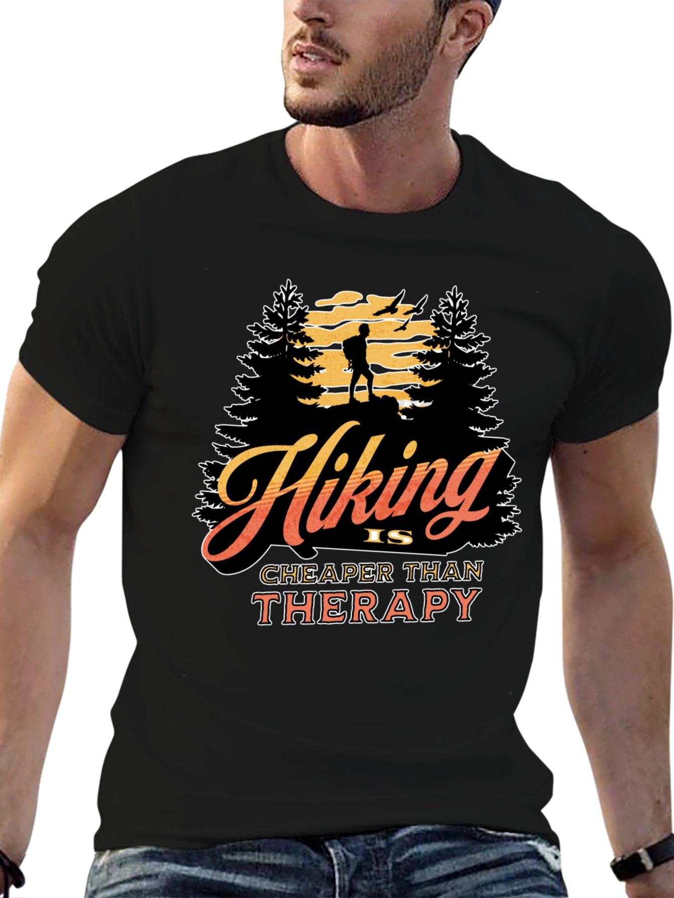 Hiking is Cheaper Than Therapy Graphic Tee