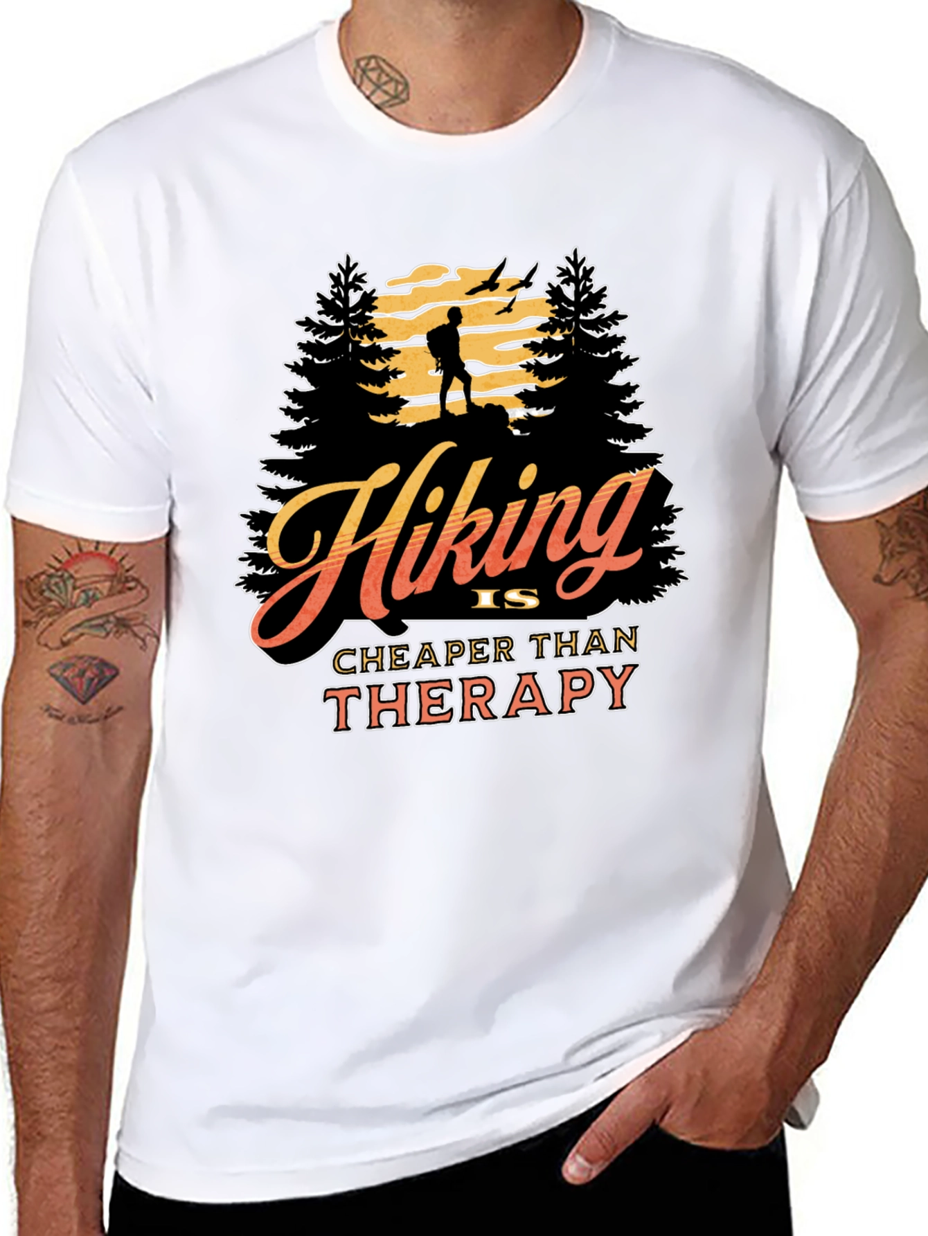 Hiking is Cheaper Than Therapy Graphic Tee