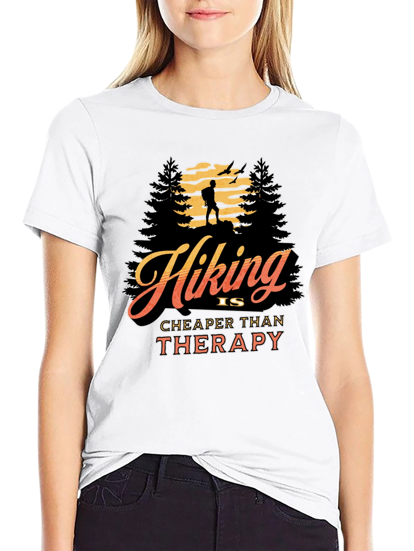 Hiking is Cheaper Than Therapy Graphic Tee