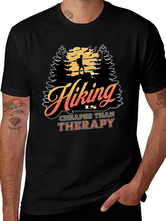 Hiking is Cheaper Than Therapy Graphic Tee