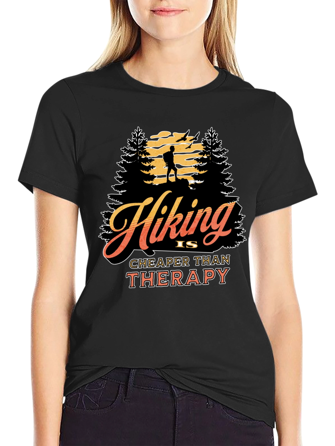 Hiking is Cheaper Than Therapy Graphic Tee
