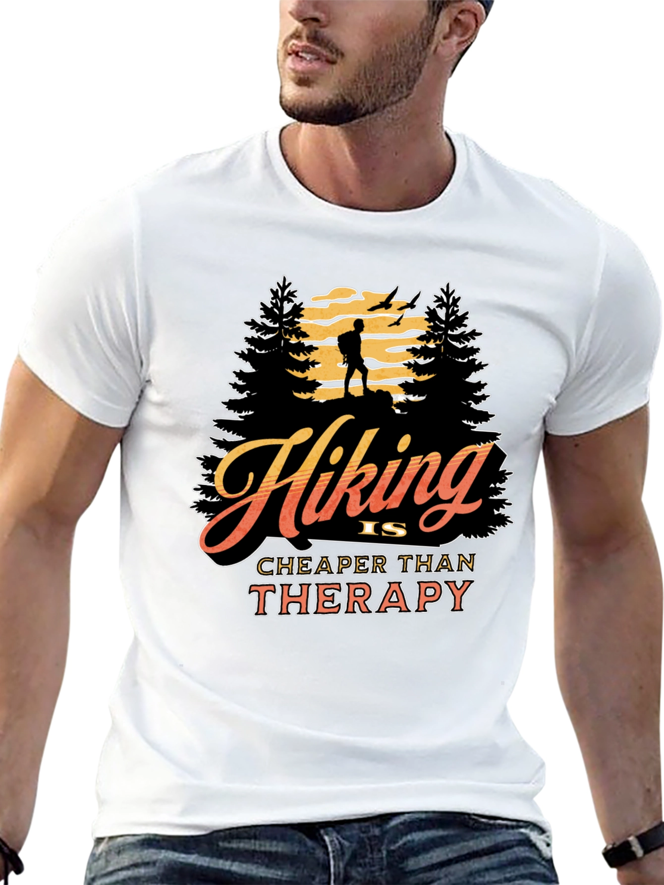 Hiking is Cheaper Than Therapy Graphic Tee
