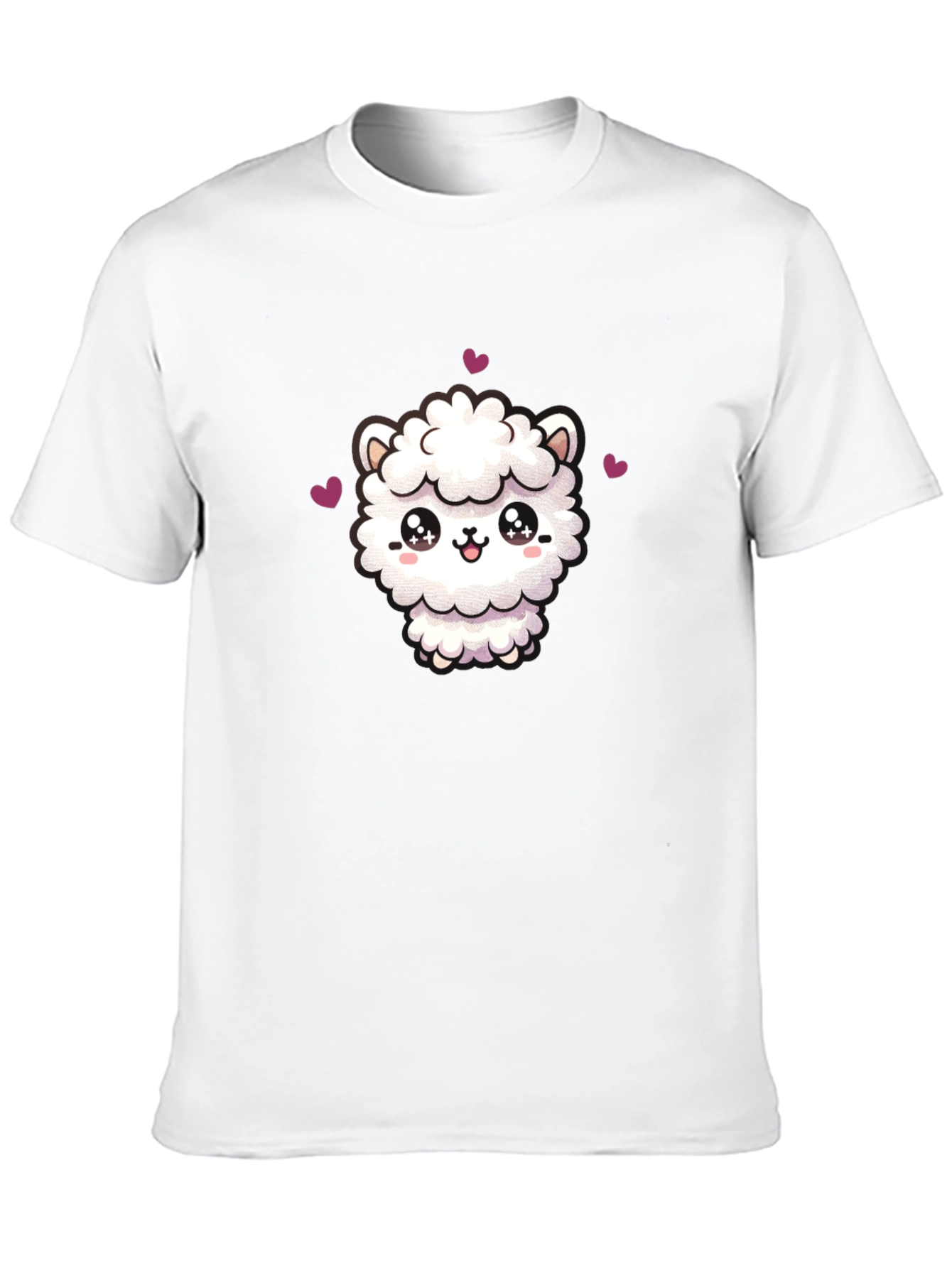 Cute Llama Graphic Tee - Black Cotton T-Shirt
