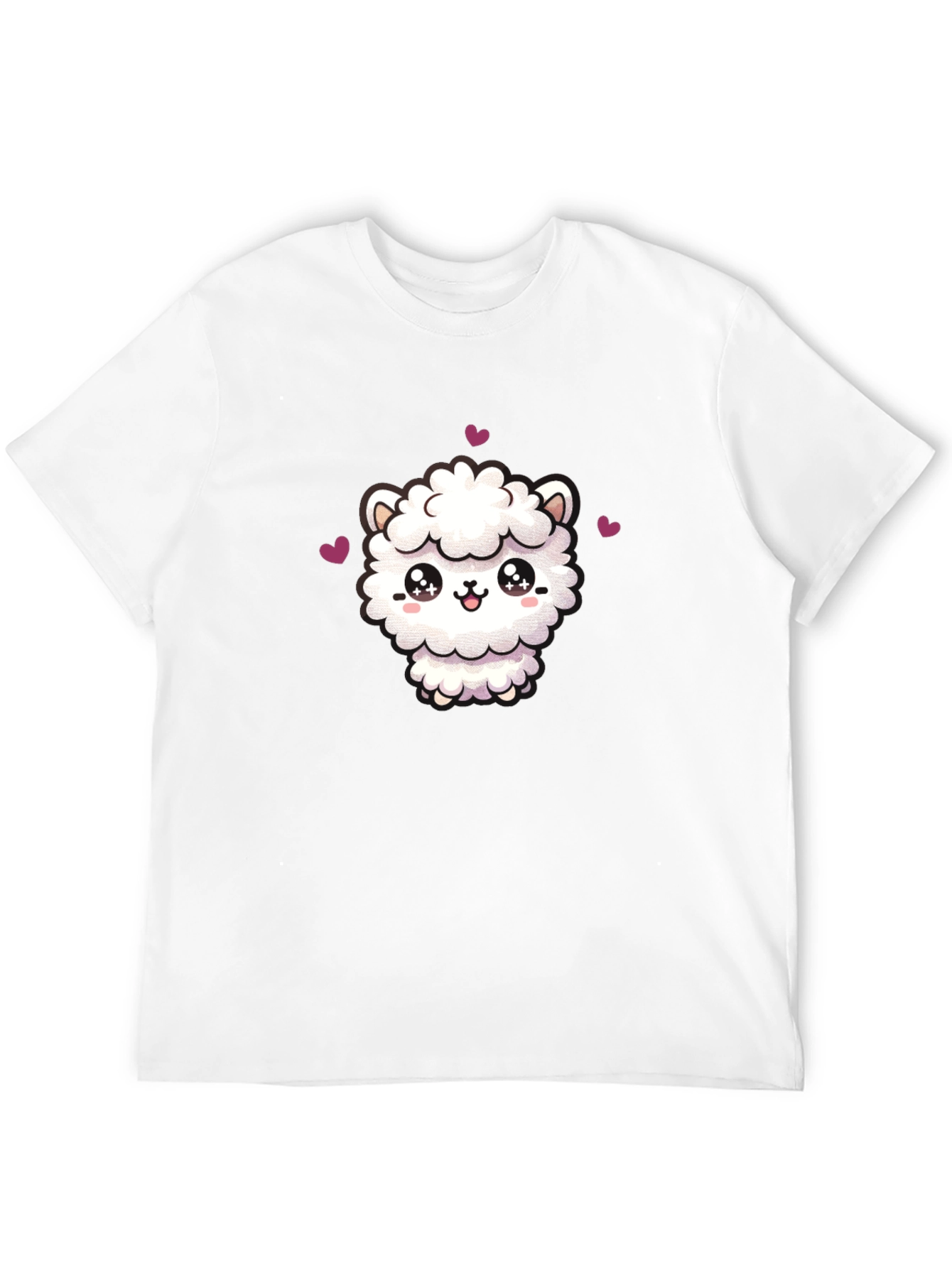 Cute Llama Graphic Tee - Black Cotton T-Shirt