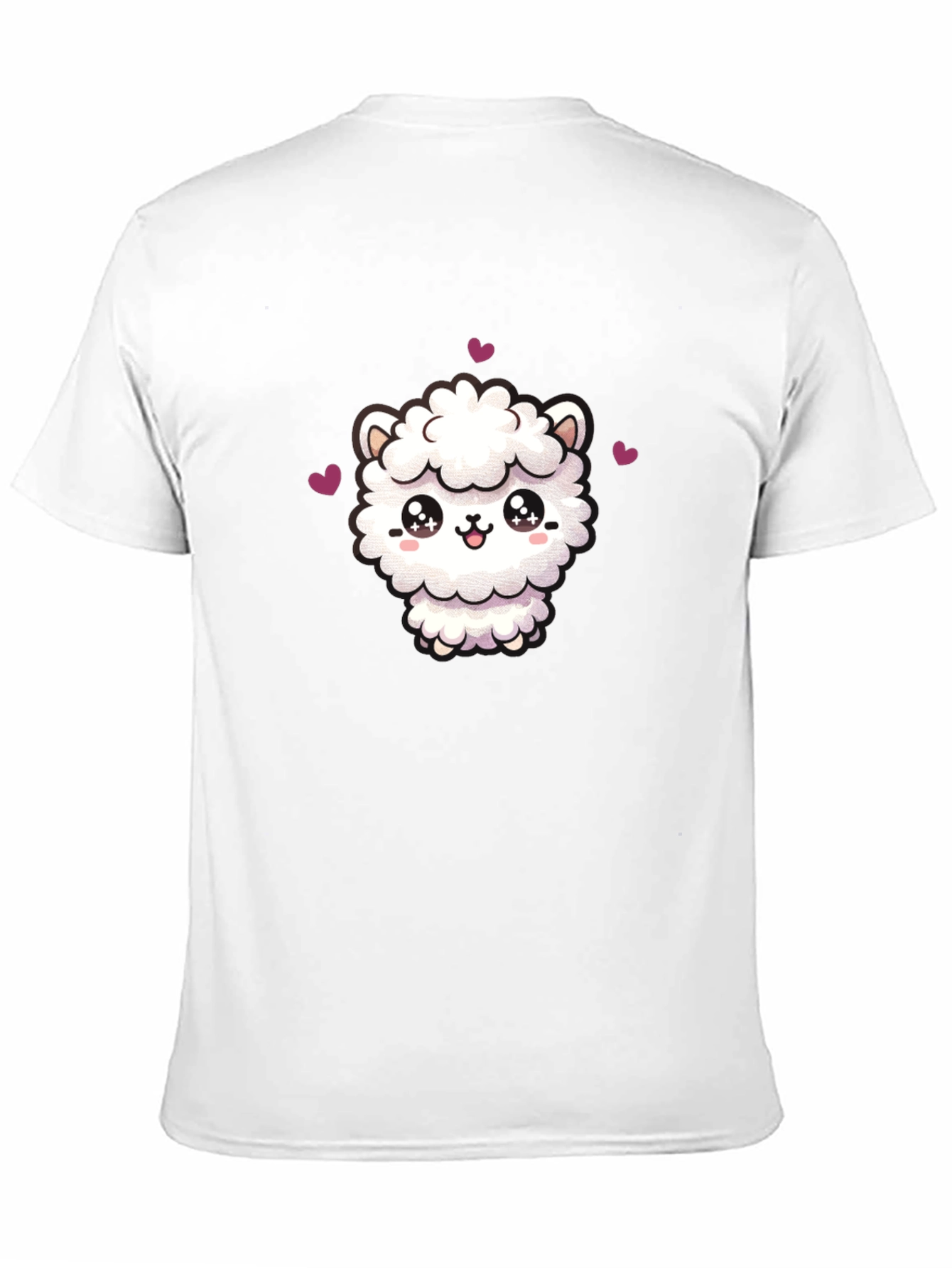 Cute Llama Graphic Tee - Black Cotton T-Shirt