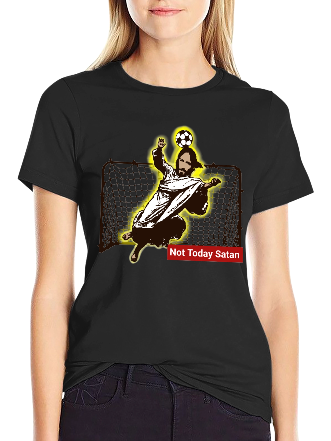 Jesus Soccer Save T-Shirt - Not Today Satan Tee