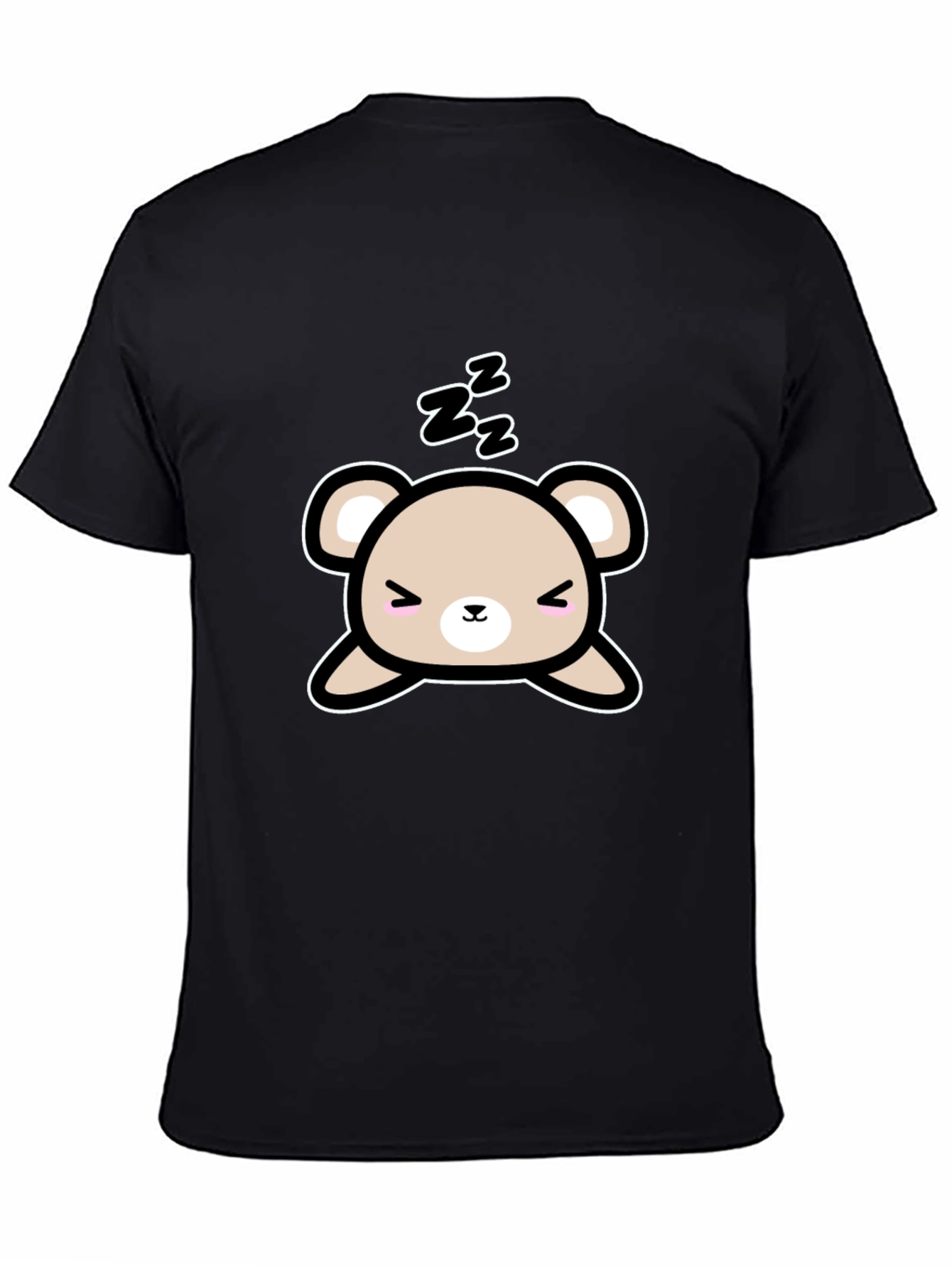 Cute Sleeping Bear Black T-Shirt