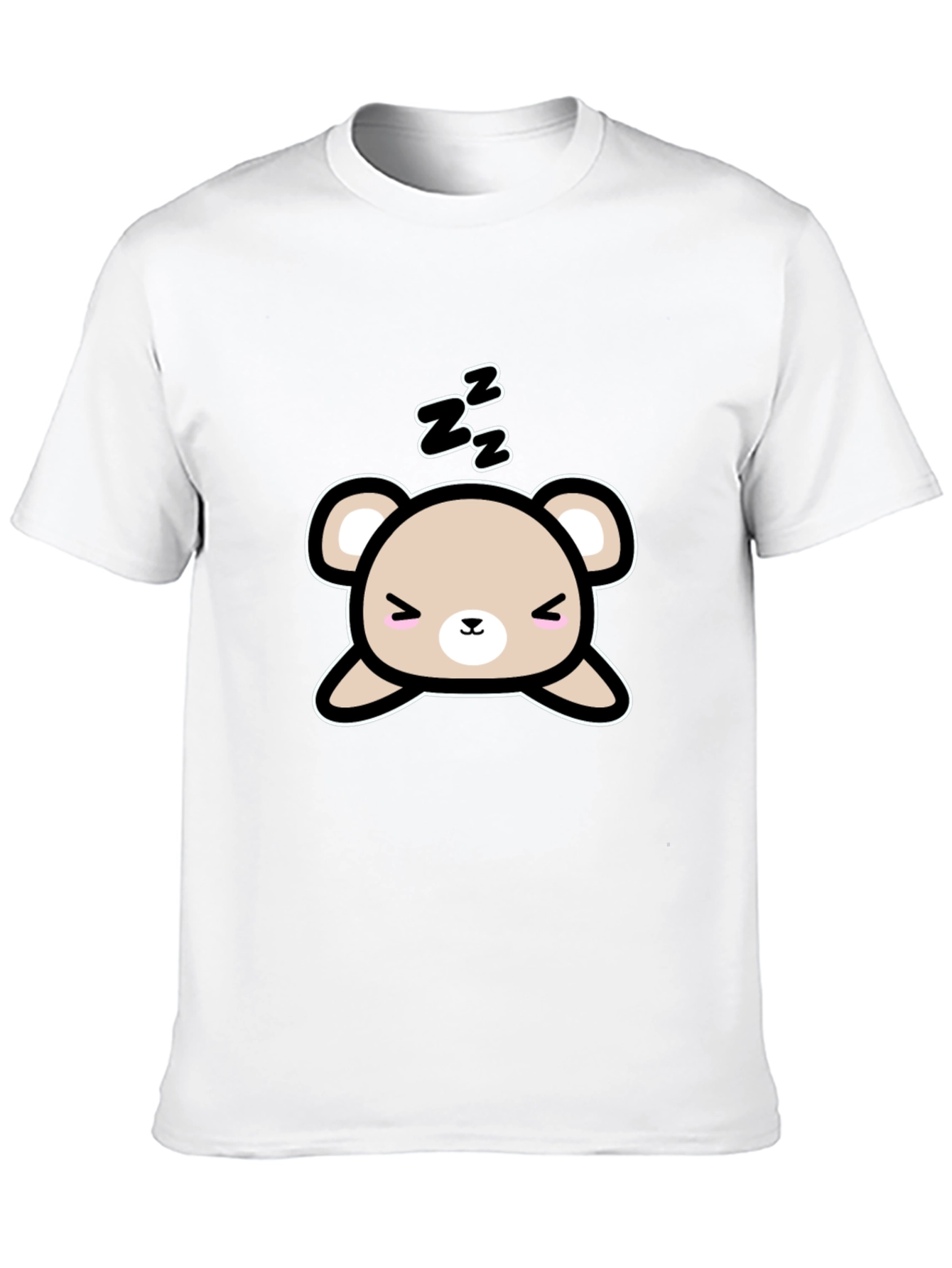 Cute Sleeping Bear Black T-Shirt