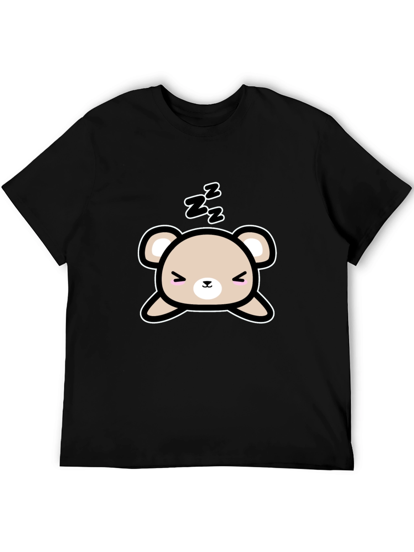 Cute Sleeping Bear Black T-Shirt
