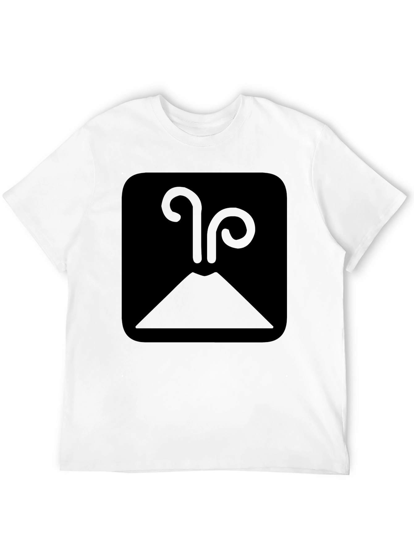 Erupting Volcano Graphic Tee - Black Cotton Casual