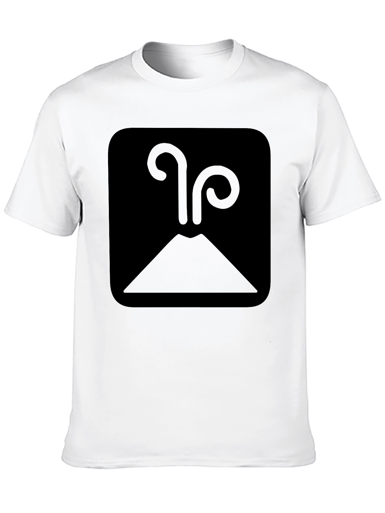 Erupting Volcano Graphic Tee - Black Cotton Casual