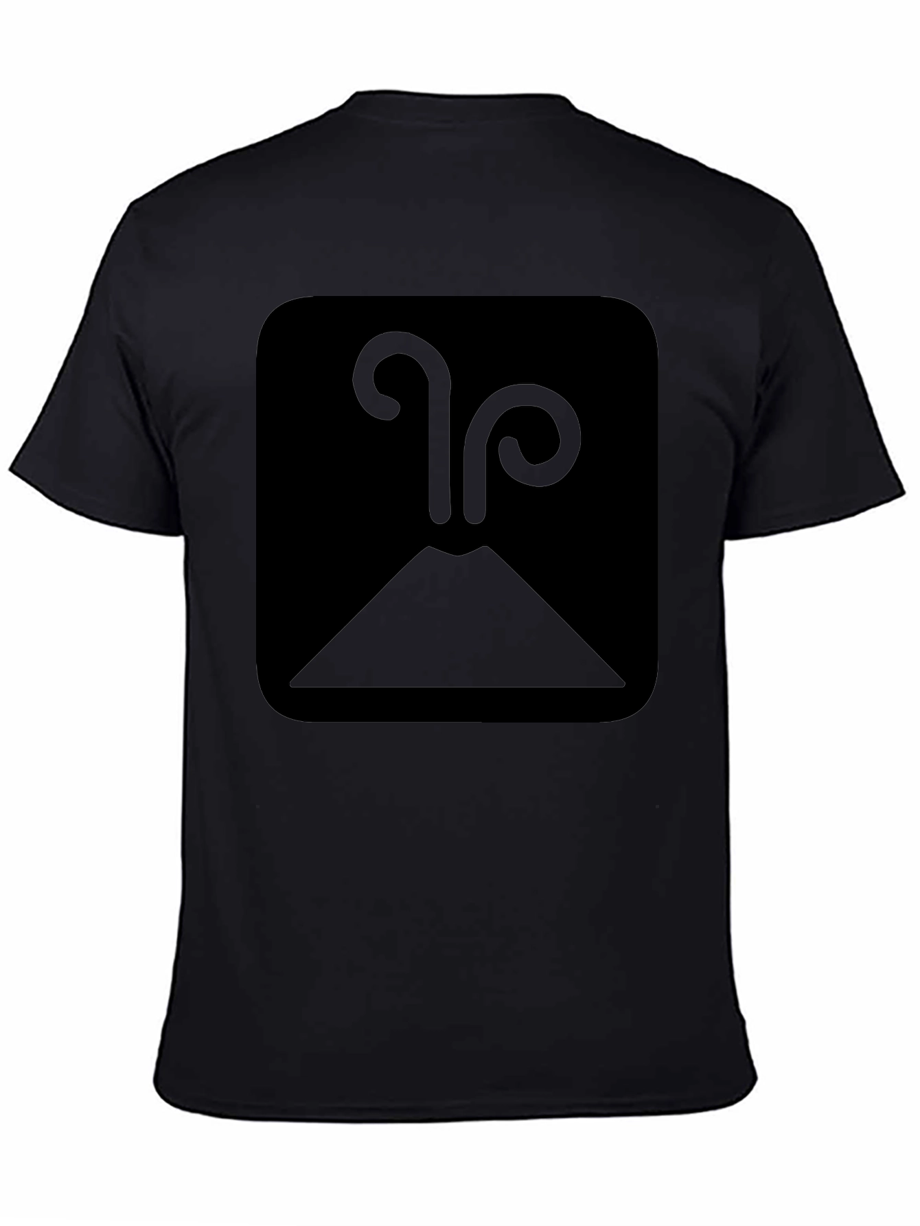 Erupting Volcano Graphic Tee - Black Cotton Casual