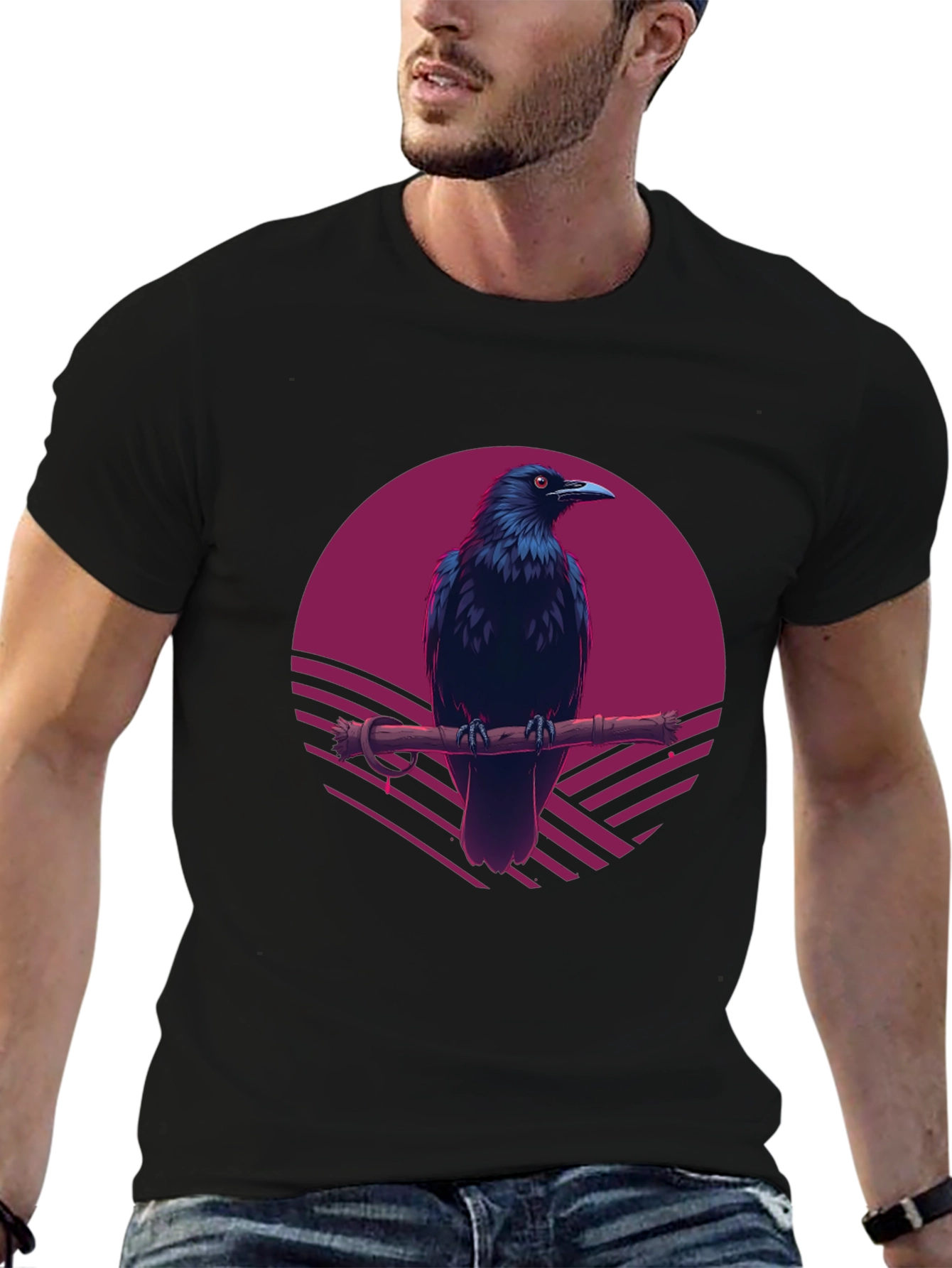 Raven Sunset T-Shirt - Gothic Style