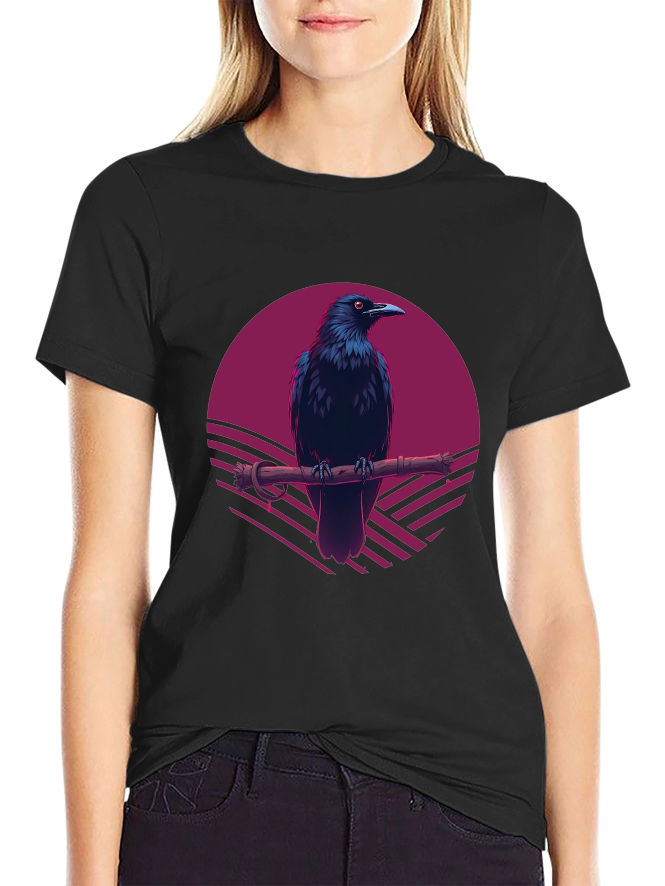 Raven Sunset T-Shirt - Gothic Style