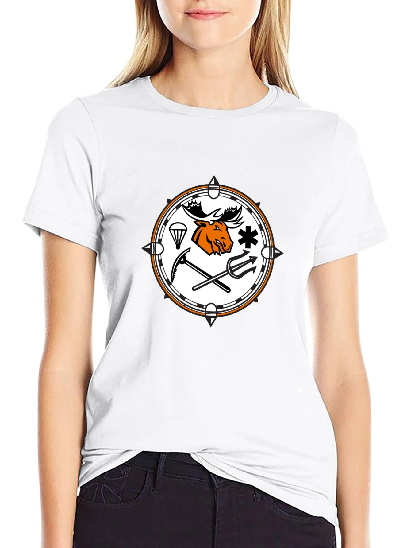 Moose Emblem Graphic T-Shirt - Classic Black Tee