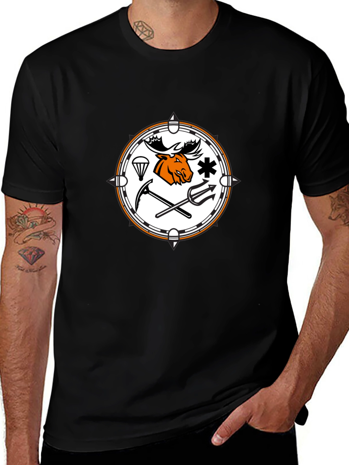 Moose Emblem Graphic T-Shirt - Classic Black Tee