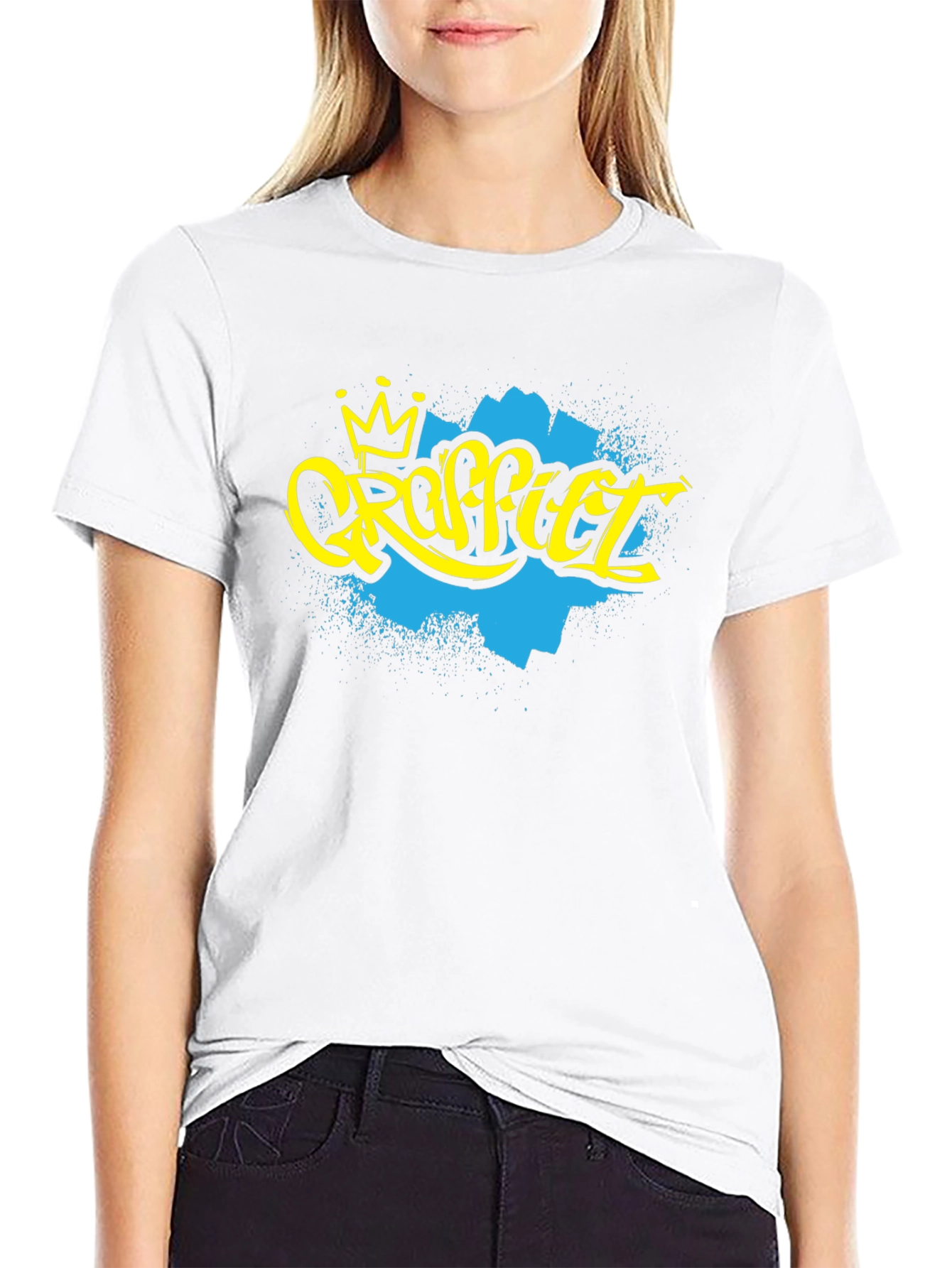 Graffiti Art Crown Black T-Shirt