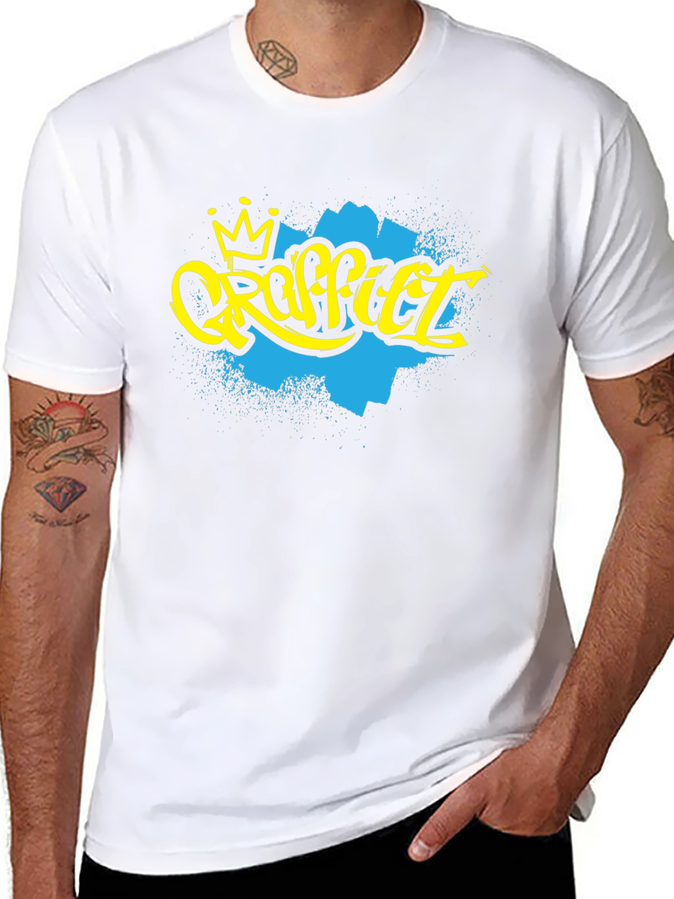 Graffiti Art Crown Black T-Shirt
