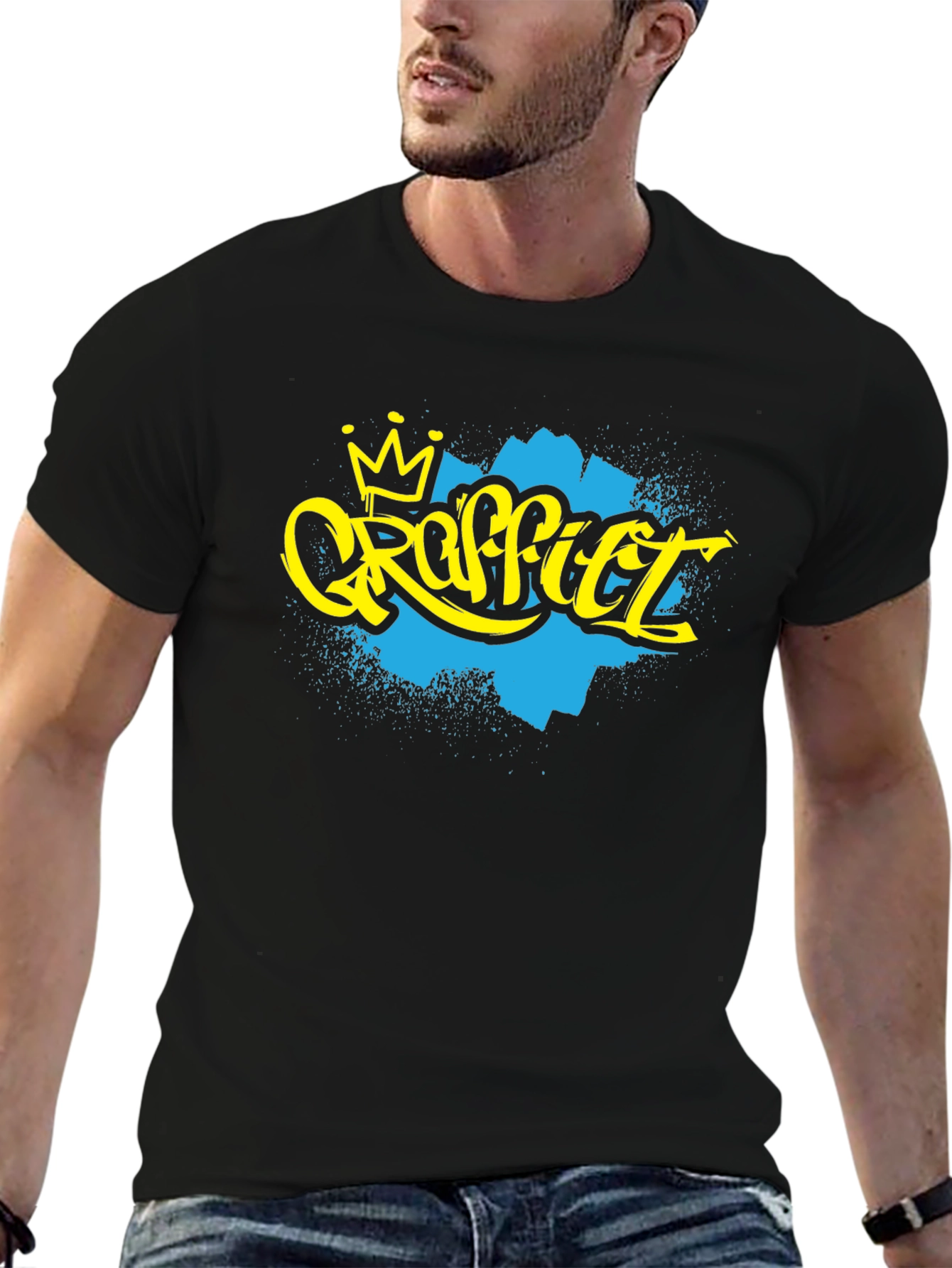 Graffiti Art Crown Black T-Shirt