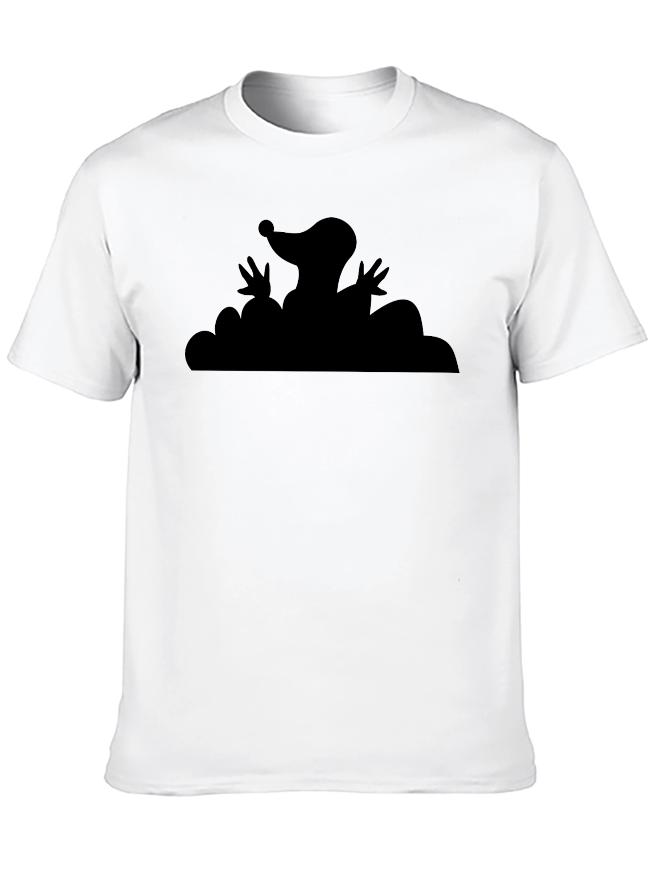 Mole Cartoon Graphic Tee - Black T-Shirt