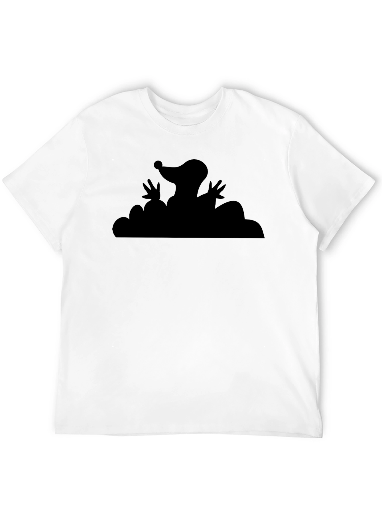 Mole Cartoon Graphic Tee - Black T-Shirt