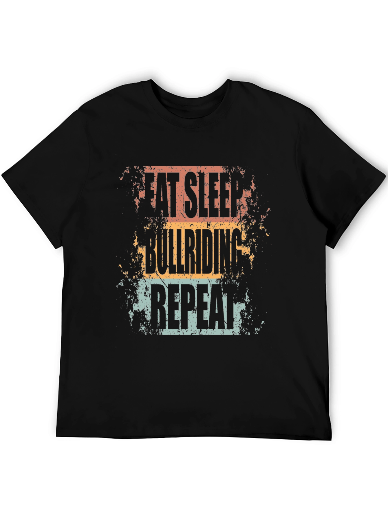Eat Sleep Bull Riding Repeat Black T-Shirt