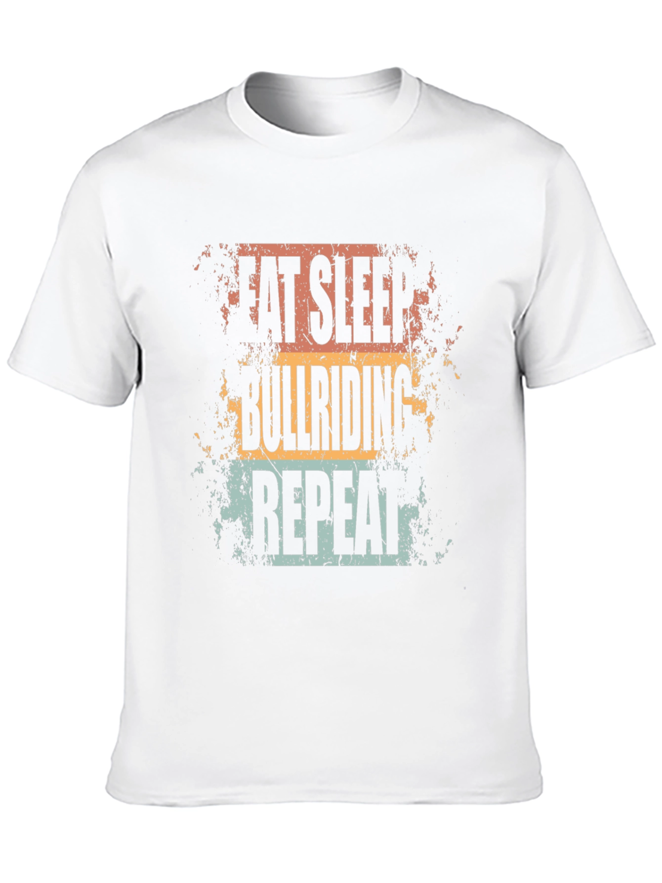 Eat Sleep Bull Riding Repeat Black T-Shirt