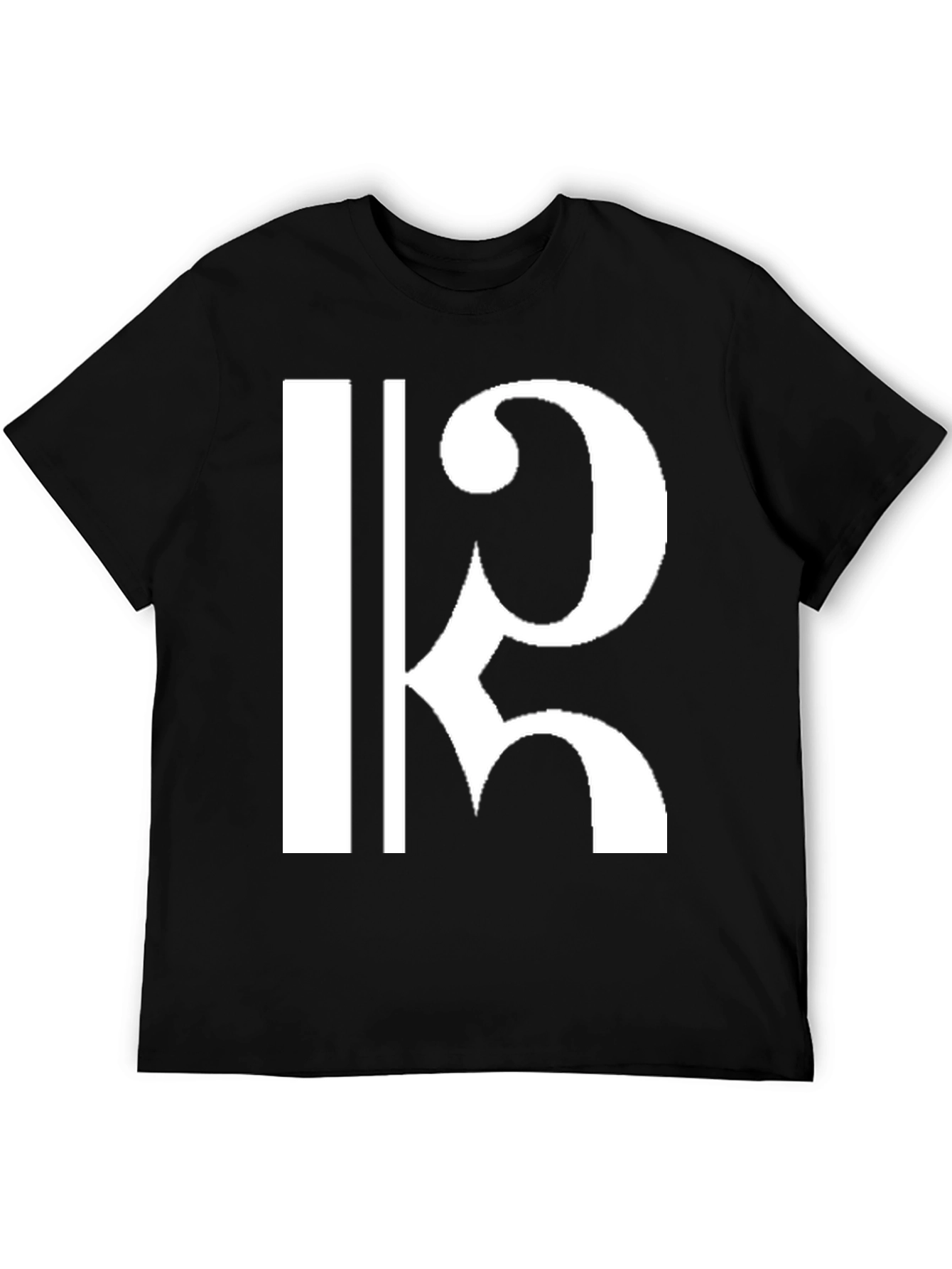 Stylish Black T-Shirt with White K Letter Design